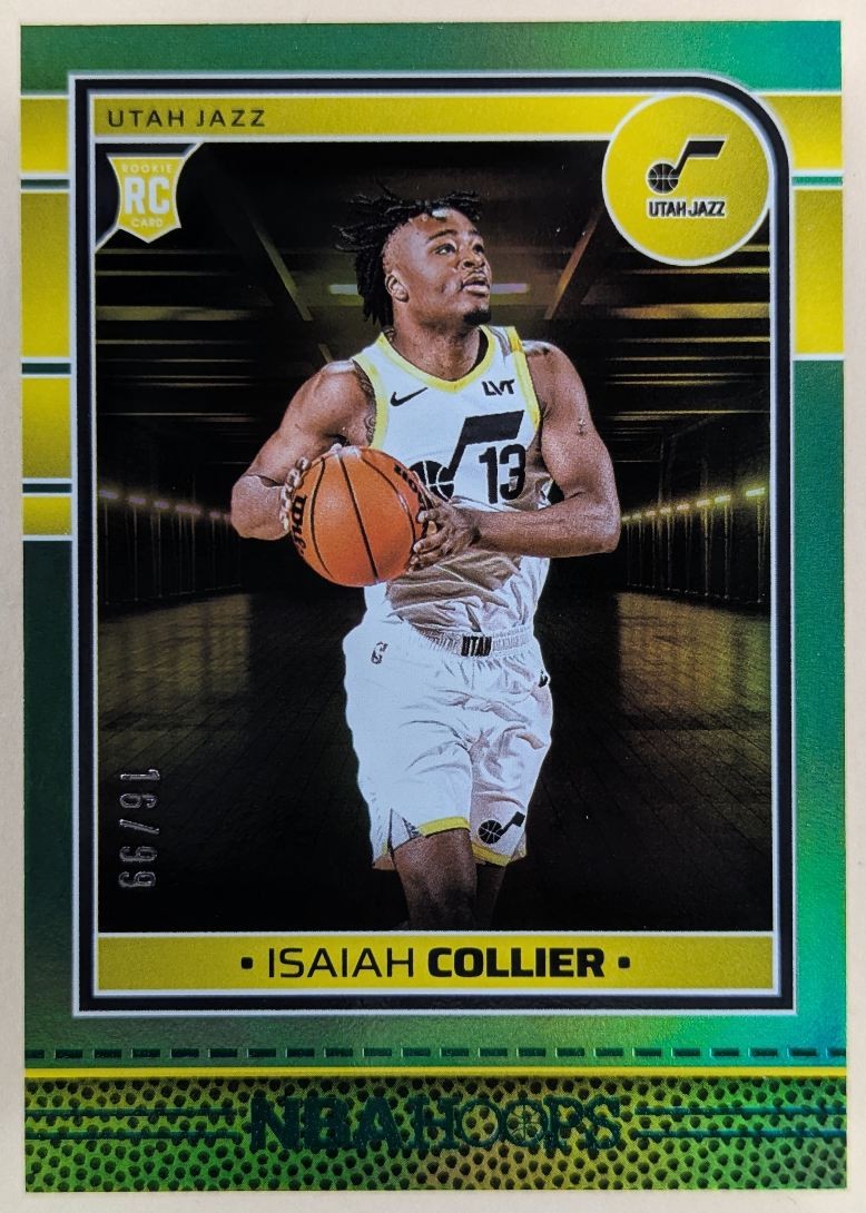 2024-25 Panini Prizm Hoops Green /99 Isaiah Collier RC 16/99 Utah Jazz #259