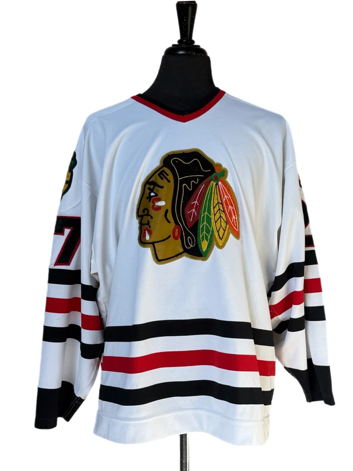 CAMISA DE HÓQUEI VERDADEIRA VINTAGE autêntica Jeremy Roenick blackhawks CCM tamanho 52 - Imagem 2 de 4