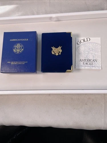 1999 Proof 1/4 oz Gold American Eagle Box and COA - No Coin