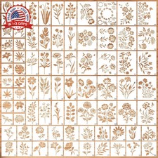 80Pcs Stencils for Painting, Stencils for Crafts Reusable Flower Wall Stencils f