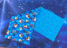 Handmade quilted Table Runner Christmas whimsical Santa Claus reindeer snowman