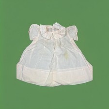 Vtg Hand Made Baby or Doll Dress with Slip Pale Pink With Ivory Lace 18 Months