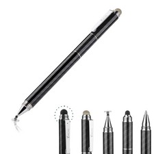 Yacig Capacitive Stylus Pen, 4-in-1 High Sensitivity and Precision Black