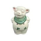 Vintage Shawnee Pig Cookie Jar Shamrock Green Clover USA Pottery