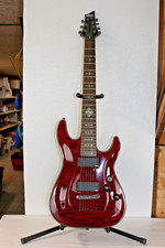 Schecter Damien Elite 7 Electric Guitar Crimson Red With Hard Shell Case