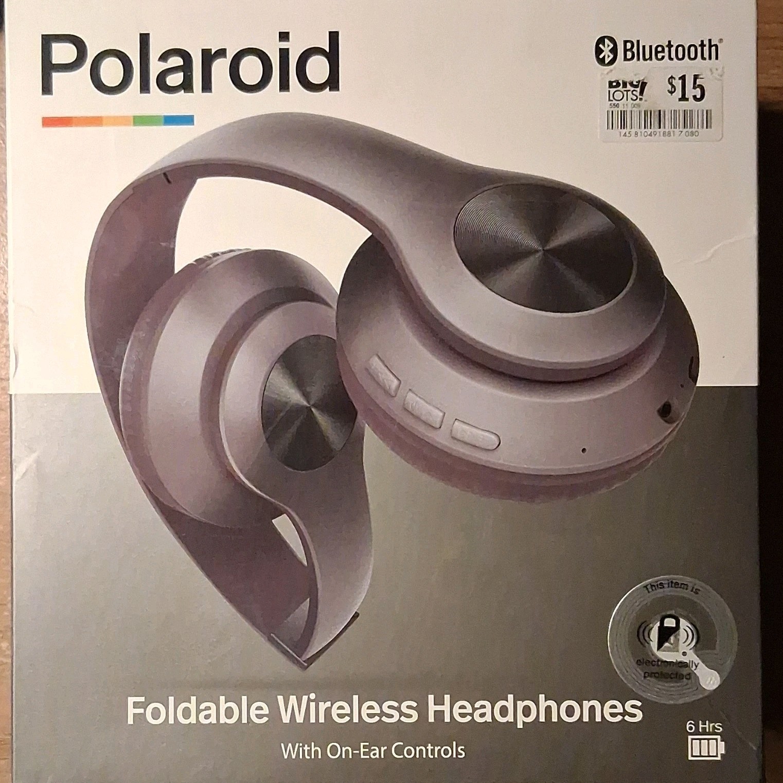 Polaroid Foldable Wireless Bluetooth Headphones Gray On-Ear 