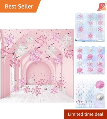 30 Pcs Winter Party Decorations Snowflake Hanging Swirls Ceiling Decor Christmas