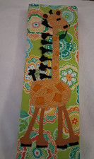 Handmade GIZMO THE GIFAFFE Childs Nursery Wall Hanging, Green/Gold, Unisex