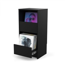 Glorious Vinyl Vault for Vinyl Record Collection Storage Black 