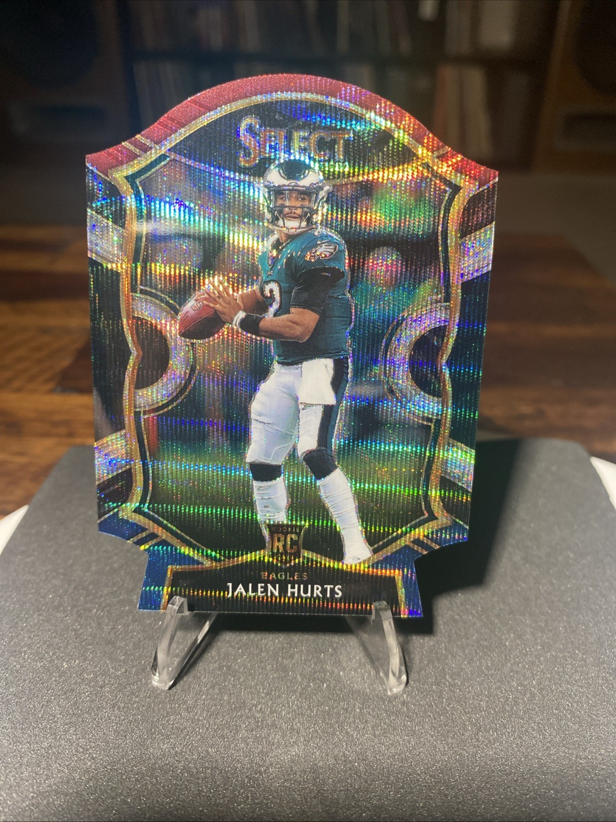 2020 Panini Select Football #50 - JALEN HURTS Tri Color Die Cut Prizm RC Eagles