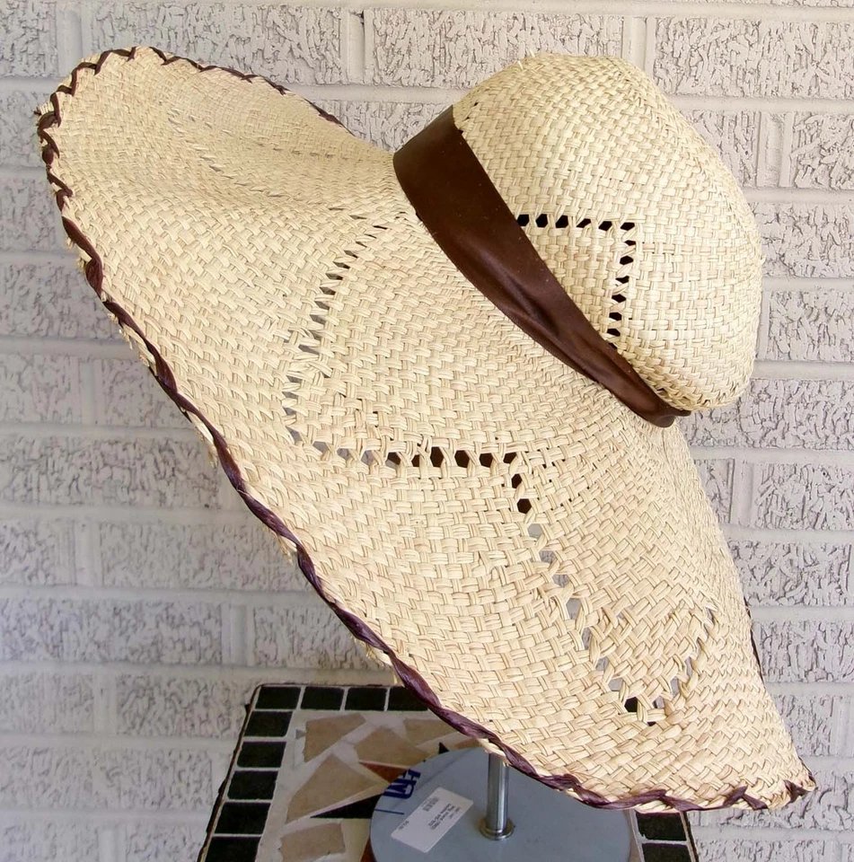 Fancy Oversize Straw Hat Hollie Hobbie Bonnet Girl Halloween Cosplay Ribbon - Image 3 of 4