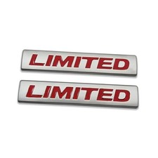 2X Matte Metal Limited Logo Car Emblem Premium 3D Racing Sport Gray Red
