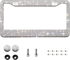 Handcrafted White Stainless Steel License Plate Frame With 1400 S Color White