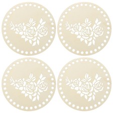 4Pcs Wooden Crochet Bag Base, 7.9" Wooden Basket Bottom, Wood Color  LT01410 