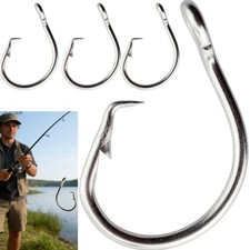 50/100PCS Stainless Steel Tuna Circle Hook Bi...