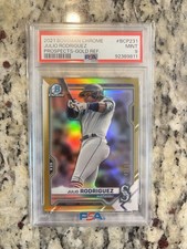 2021 BOWMAN CHROME PROSPECT GOLD REFRACTOR /50 JULIO RODRIGUEZ PSA 9