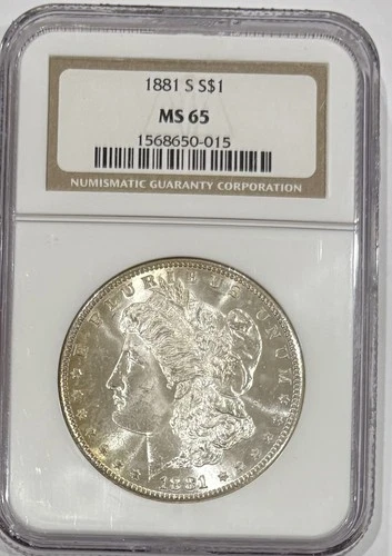 1881 s morgan silver dollar ngc ms65