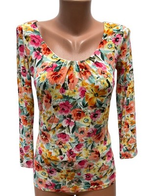 WEEKEND MAX MARA JErseytop Bluse Top Jersey Stretch MEhrfarbig Geblümt XS / S