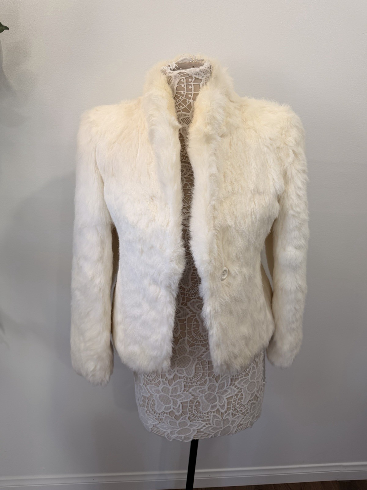 white rabbit fur coat