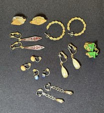 8 Eight Clip On Earrings Vintage Variety Lot