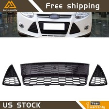 Honeycomb Lower Abs Plastic Grille Set Black 3pcs For Ford Focus Sse 2012-2014 Honeycomb Lower Abs Plastic Grille Set Black 3pcs For Ford Focus Sse 2012-2014