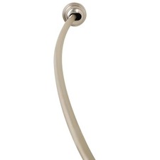 Zenna Home 50-72 in. Aluminum Dual Mount Curved Shower Curtain Rod w/ Nickel