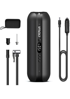 CYCPLUS DC/AC 2-in-1 Tire Inflator Portable Air Compressor,Max 150 PSI 