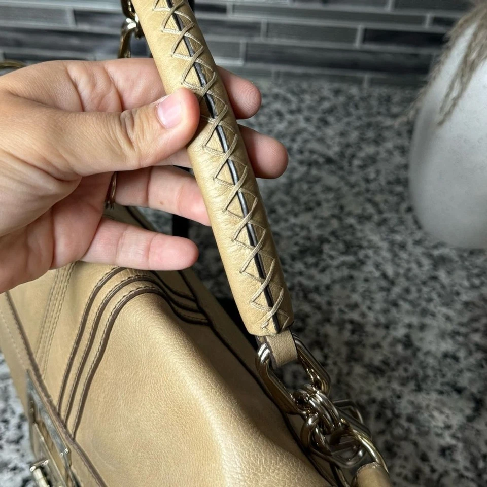 Bolso de Hombro Anya Hindmarch Vintage Cuero Tostado y Dorado Foto 4 de 4