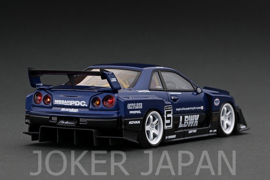Ignition Model IG2852 1/43 LB-ER34 Super Silhouette SKYLINE Blue