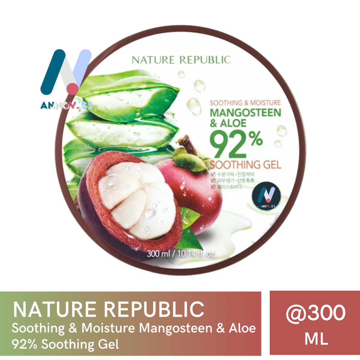 NATURE REPUBLIC Mangosteen Aloe Antioxidant Soothing Gel Calm Acne Redness  Moist | eBay