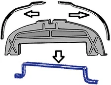 1948 1949 1950 1951 1952 Ford Truck / pickup Hood air Deflector seal set
