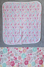 Parents Choice Baby Blanket Thermal Waffle Knit Cotton Floral Flowers 31 x 29