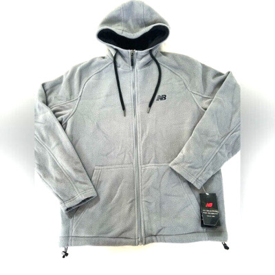  New Balance Men's Full Zip Fur/Fleece Winter Warm Grey Hoodie Size Small NWT