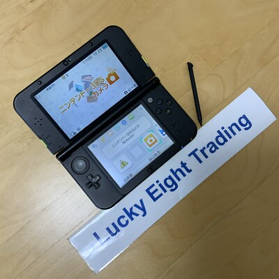 New Nintendo 3DS XL LL Lime Black Console Stylus Japanese ver [H
