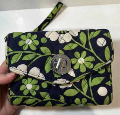 Vera Bradley Motif 'Chance You' à Pois Turn Serrure Cartes Pièces Chiffon Wallet - Photo 1/4