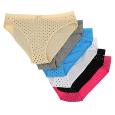 6PCS Women Cotton Breathable Panties Underwear Mid waist Seamless Briefs