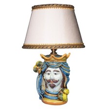 Lampada da Tavolo Ceramica Lampade Testa di Moro Abat Jour Lume da Comodino Comò