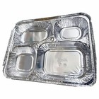 50 Aluminium Foil Containers 4 Compartments with Lids Disposable Takeaway Boxes