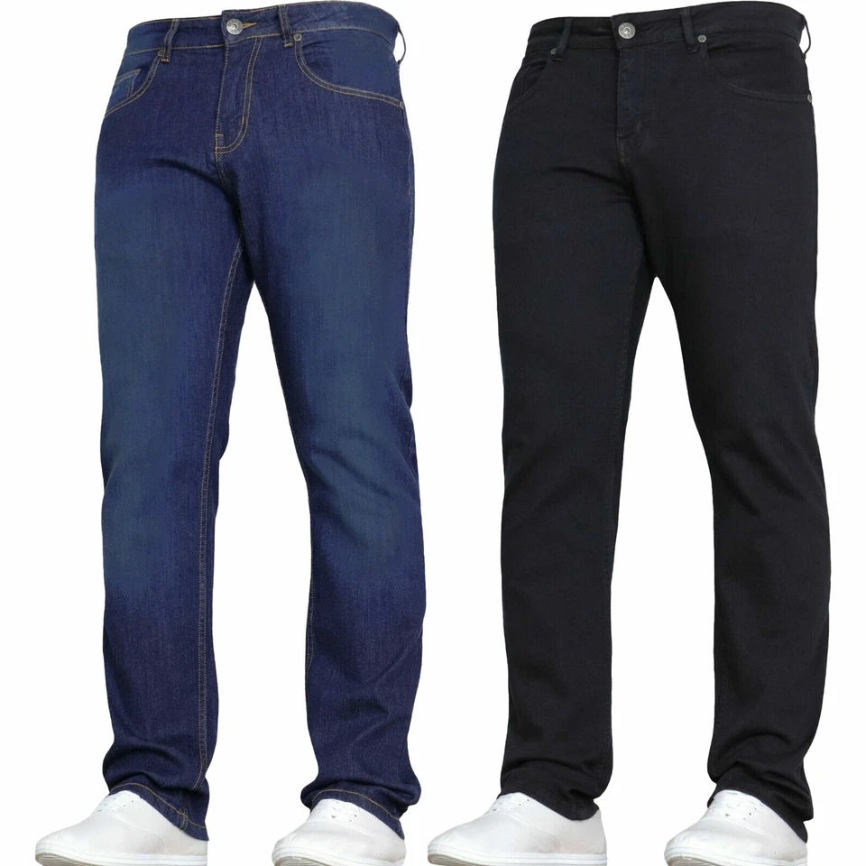 Ex-M&S Mens Basic Straight Leg Stretch Jeans Denim Slim Fit Work Pants New