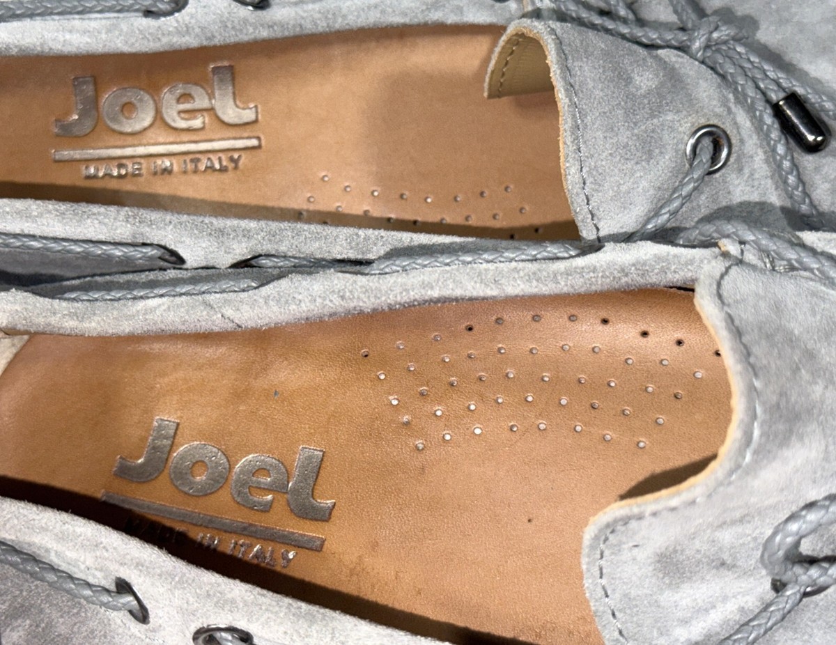 Joel Italian Leather Italy Gray Suede Driving Moccasin 