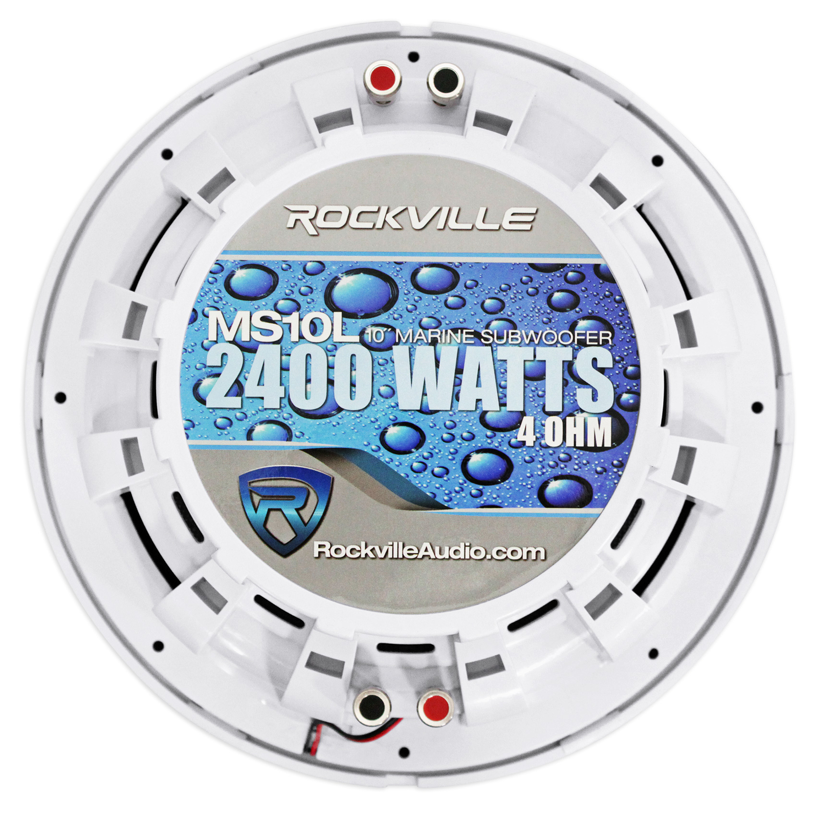 Rockville MS10LW 10 2400 Вт Белый Морской лодочный 10 СВЕТОДИОДНЫЙ сабвуфер моноусилитель Комплект проводов