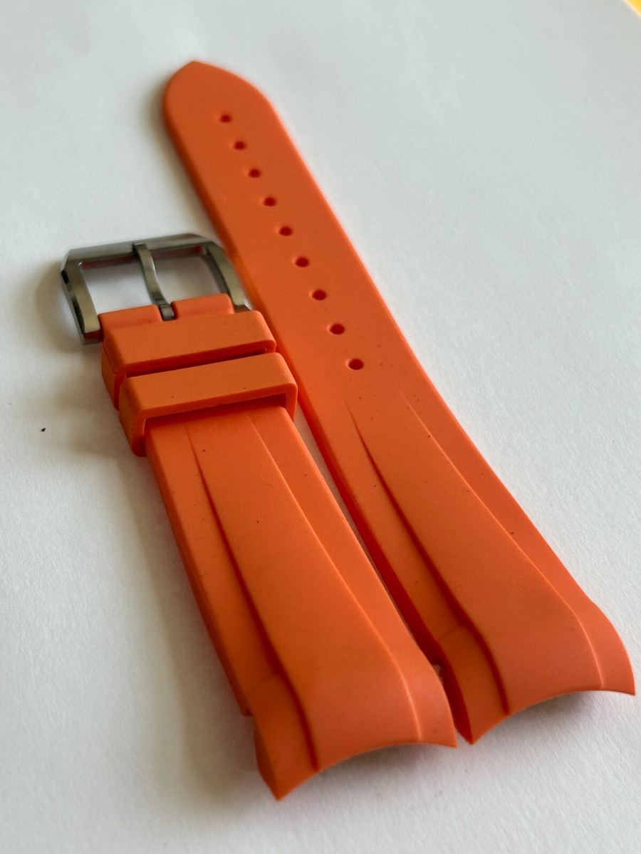 20mm ORANGE Vulcanized rubber Strap TUDOR Black Bay 58 Watch UK