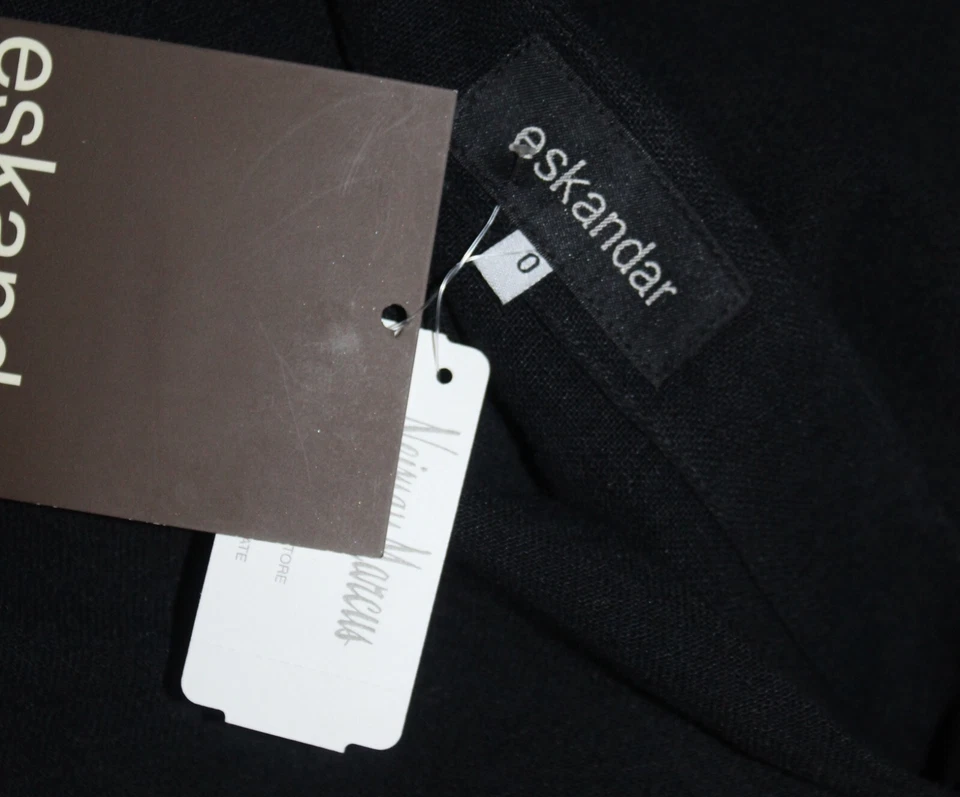 NWT Eskandar 0 Runs O/S BLACK Linen Gauze 33-44" Long Jacket Vest - Image 4 of 4