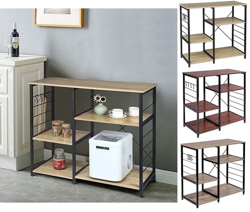 WOLTU Scaffale per Cucina Porta Microonde Forno a 4 Ripiani in Acciaio Legno  | eBay