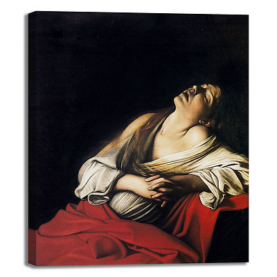 Caravaggio Mary Magdalene Ecstasy Picture Print Canvas Painted Frame Home Furniture