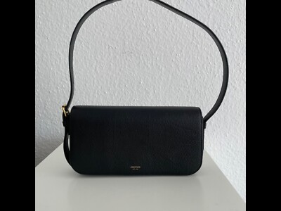 Oroton Handtasche schwarz Leder Henkeltasche Schultertasche