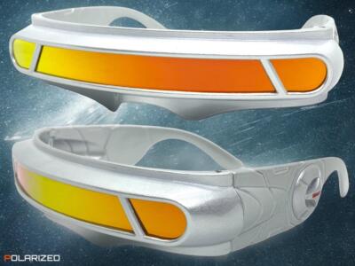Silver Space Robot Alien Party Futuristic Shield DJ SUN GLASSES Cyclops Costume