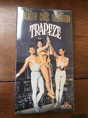 Trapeze (VHS) Starring Burt Lancaster, Gina Lollobrigida, Tony Curtis. Brand New