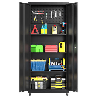 TOPASS Metal Garage Storage Cabinet with Locking Doors,Metal Tool Cabinet Garage