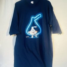 Vintage 1996 Hershey Kiss Blue Tee Shirt One Size Single Stitch USA Made